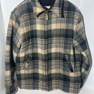 Vintage Woolrich plaid zip front jacket